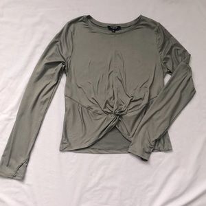 Sage green long sleeve top size large